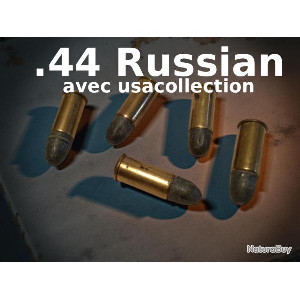 Lot de 5 cartouches anciennes - calibre .44 Russian