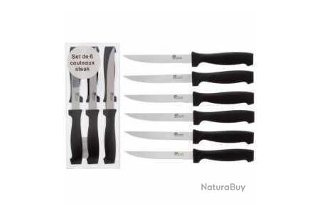 Lot De 6 Couteaux à Steak Pradel Excellence – Lame 11 Cm – Manche Noir – Réf. 3047 – Neuf