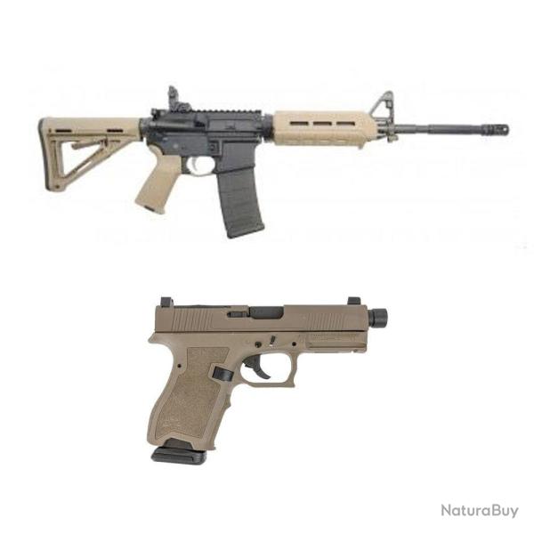 Carabine PSA PA-15 16" Nitride M4 Carbine 5.56 NATO &Pistolet PSA Dagger Compact 9mm, FDE