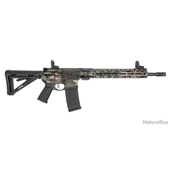 Carabine PSA Custom 5.56 16" 13.5" W/ PSAC 3.5lb Flatbow FCG, Woodland Camo