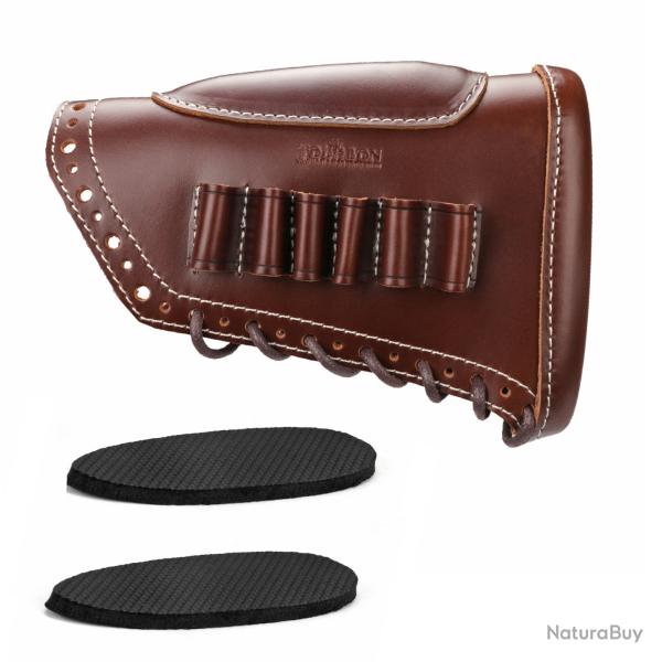 Tourbon-Coussinets de protection en cuir pour fusil de chasse -**DROITE