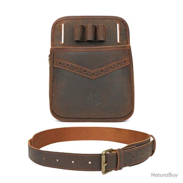 Tourbon-Sac de taille en cuir pour accessoires de chasse
