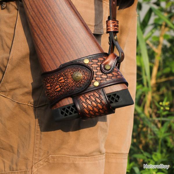 Tourbon-Support de crosse de fusil en cuir, sans per�age - LIVRAISON GRATUITE !!!