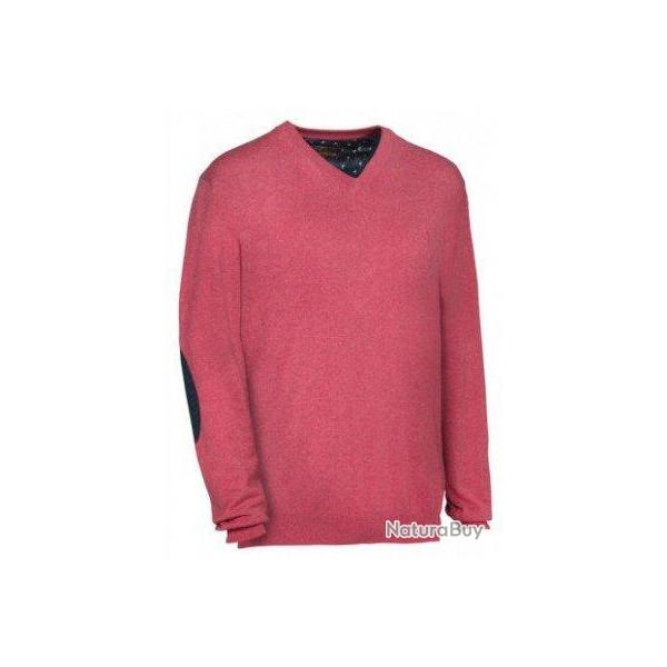 Pull de chasse col en V Rose Weslon Club Interchasse