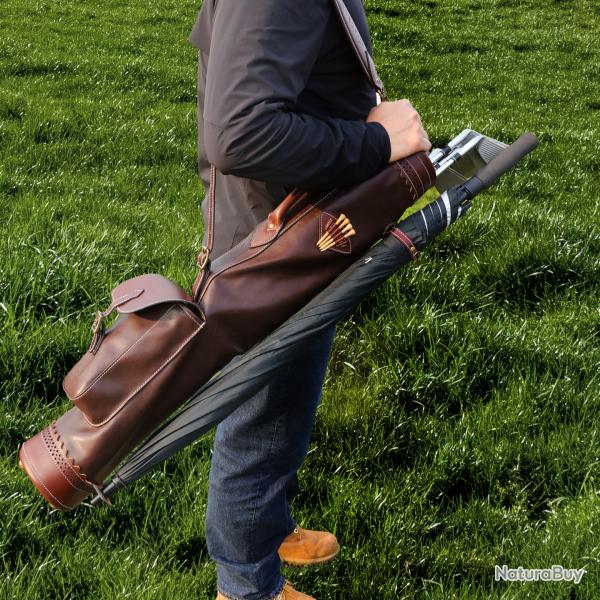 Tourbon-Sac de transport pour club de golf en cuir microcarence -**marron