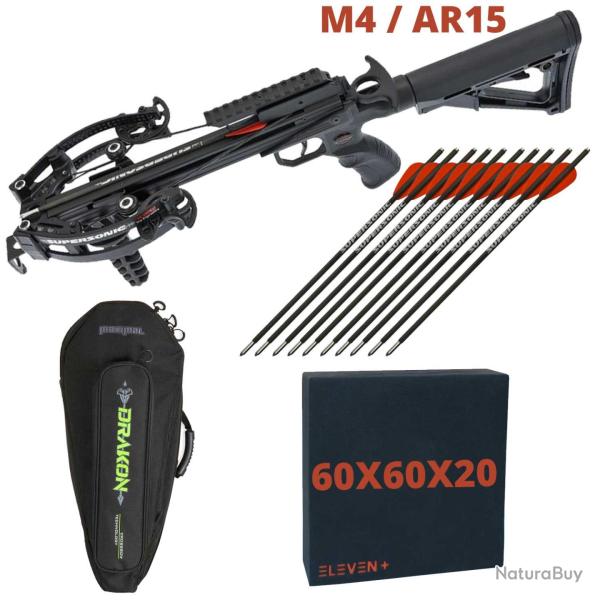 Pack arbal�te FMA Supersonic � crosse longue + 10 fl�ches + housse + cible Crosse M4