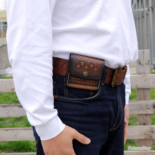 Porte-munitions en cuir avec boucle de ceinture 40 balles, 22LR LIVRAISON GRATUITE