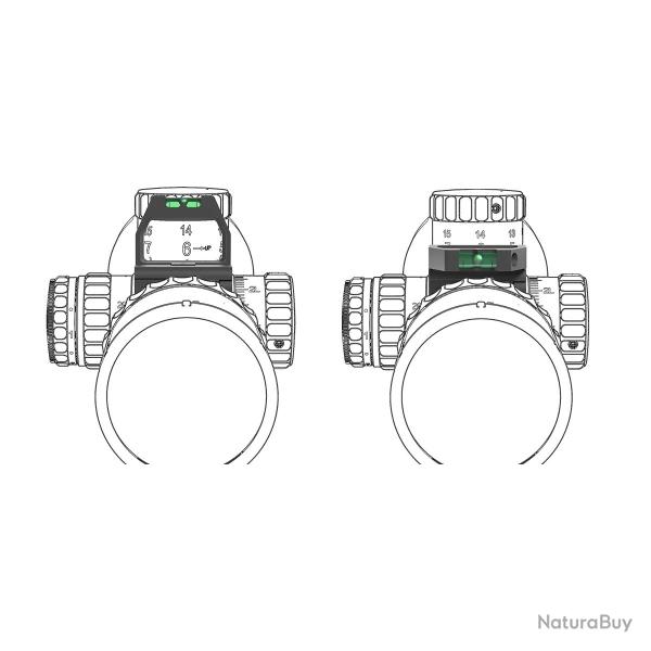 Collier avec loupe et niveau � bulle � basculement pour optique