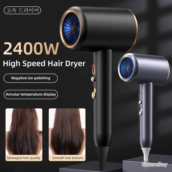 SECHE CHEVEUX PROFESSIONNEL 2400W DIFFERENTS MODES, VITESSES ET TEMPERATURES GRIS NEUF