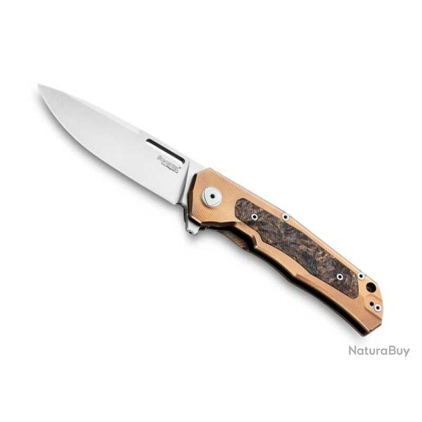 COUTEAU LIONSTEEL Q4TTRO TITANIUM BRONZE/FIBRE DE CARBONE