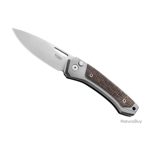 COUTEAU LIONSTEEL TWAIN TITANIUM GRIS/MICARTA NATUREL