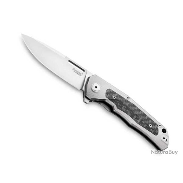 COUTEAU LIONSTEEL Q4TTRO TITANIUM GRIS/FIBRE DE CARBONE