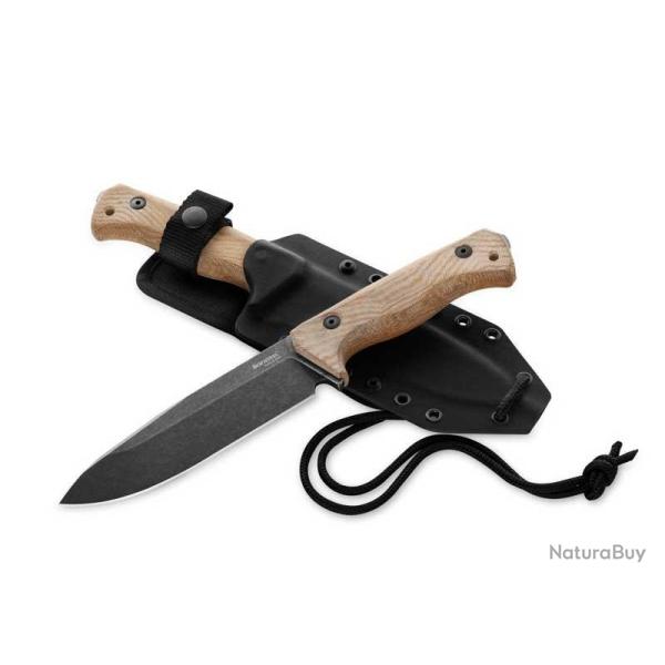 POIGNARD LIONSTEEL T6 MICARTA NATUREL K490 BLACKWASH