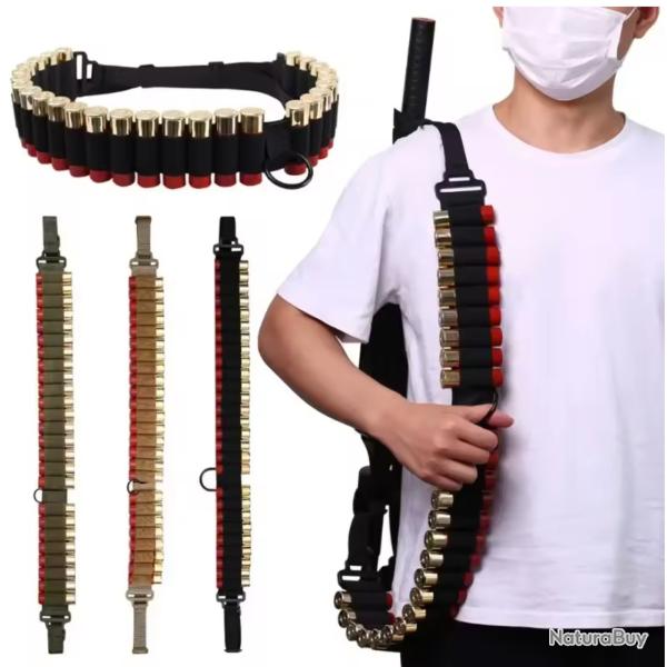 TOP ENCHERE Cartouchiere-Sangle calibre 12 Coloris au choix
