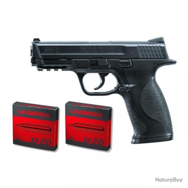 Pack Smith & Wesson co2 M&P 40 + 2 BTS x5 culasse fixe -Umarex