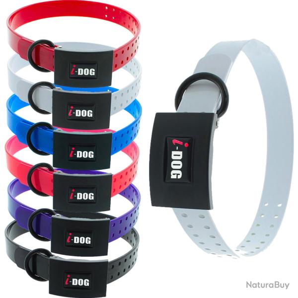 Colliers PREMIUM Blanc 2,5 x 65cm - 3mm d'�paisseur I-DOG marque Fran�aise