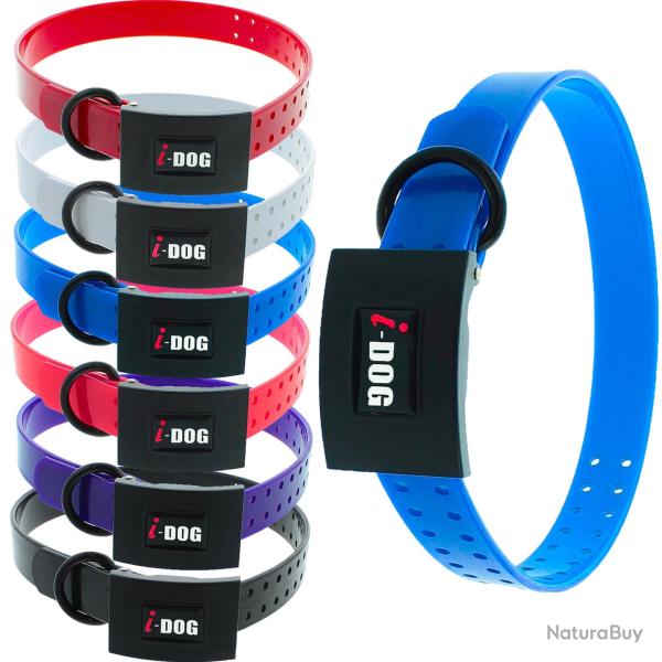 Colliers PREMIUM Bleu 2,5 x 65cm - 3mm d'�paisseur I-DOG marque Fran�aise