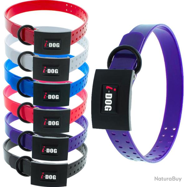 Colliers PREMIUM Violet 2,5 x 65cm - 3mm d'�paisseur I-DOG marque Fran�aise