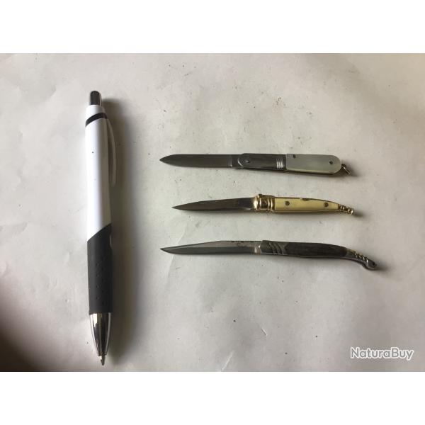 VENDU PAR LE-CUIRASSIER LOT N�12 DE 3 COUTEAUX PUBLICITAIRE ET MINIATURE