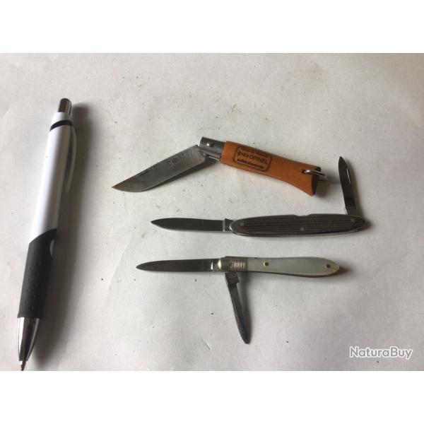 VENDU PAR LE-CUIRASSIER LOT N�11 DE 3 COUTEAUX PUBLICITAIRE ET MINIATURE