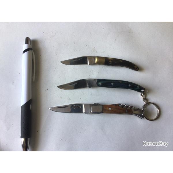 VENDU PAR LE-CUIRASSIER LOT N�10 DE 3 COUTEAUX PUBLICITAIRE ET MINIATURE