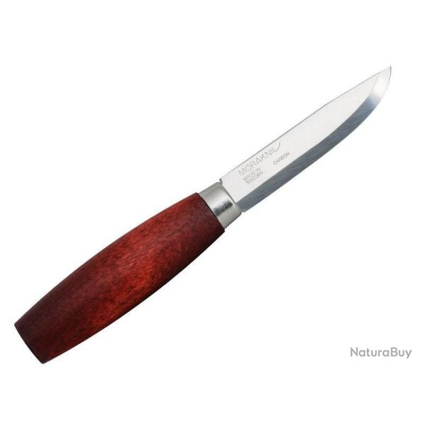 Couteau a sculpter Morakniv CLASSIC1/0 lame 7.5cm carbone manche bouleau rouge + etui