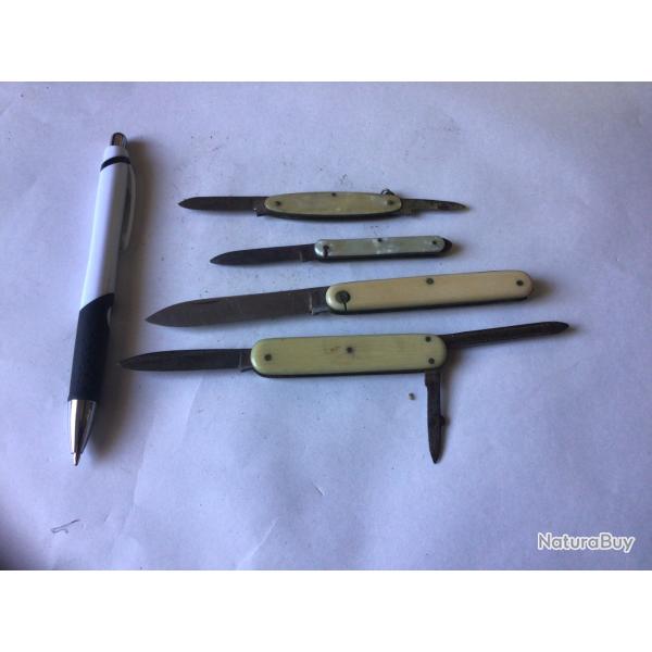 VENDU PAR LE-CUIRASSIER LOT N� 5 DE 4 COUTEAUX MINIATURE ET PUBLICITAIRE