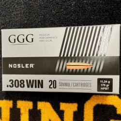 GGG Nosler HPBT 308 win 175 grs (x20)