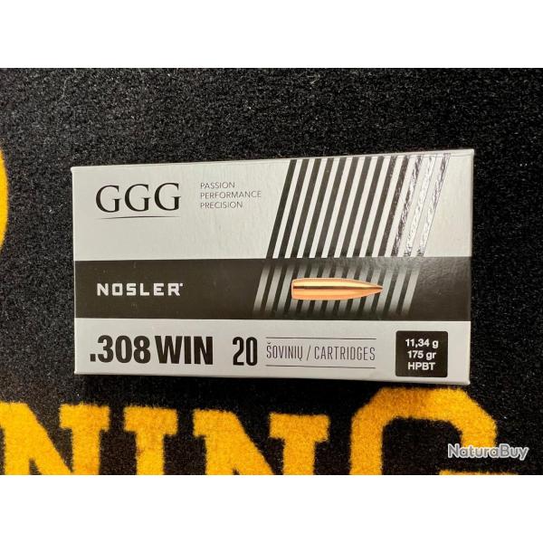 GGG Nosler HPBT 308 win 175 grs (x20)