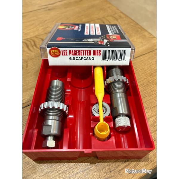 JEU D'OUTILS LEE  3 OUTILS CALIBRE 6.5 CARCANO ref 90749  avec shell holder