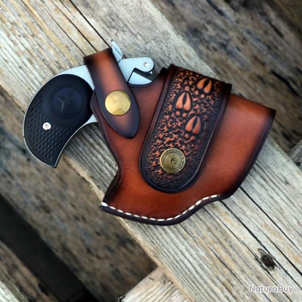 Tourbon-Holster d'arme de poing en cuir fait  la main