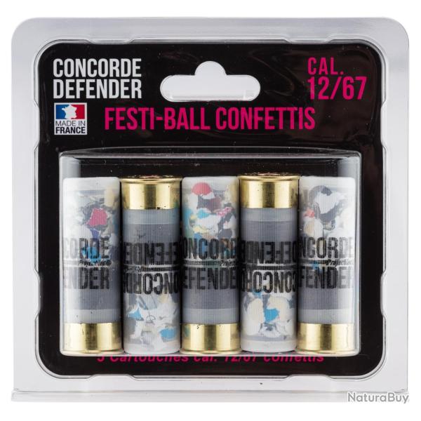 5 cartouches Festi-Ball cal. 12/67 confettis - 5 cartouches Festi-Ball cal. 12/67 - confettis