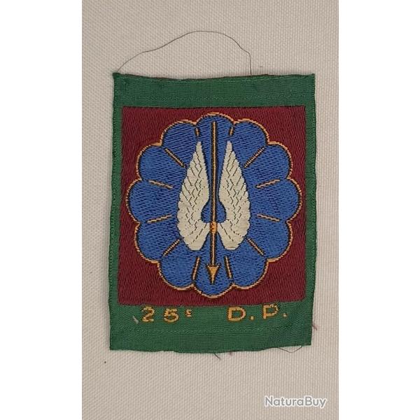 Insigne tissu de la 25�me Division Parachutiste ann�es 50/60