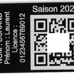 Porte cl&eacute; TAG militaire Licence de Ball-Trap en aluminium grav&eacute; au laser (Recto)