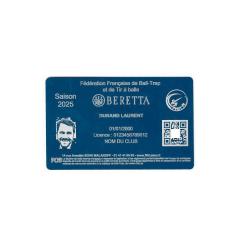 Licence de Ball-Trap bleu en aluminium grav&eacute; au laser (Recto)