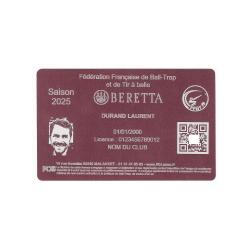 Licence de Ball-Trap rose en aluminium grav&eacute; au laser (Recto)