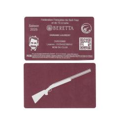 Licence de Ball-Trap en aluminium rose grav&eacute; au laser (Recto / Verso)