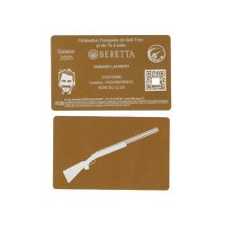 Licence de Ball-Trap en aluminium dor&eacute; grav&eacute; au laser (Recto / Verso)