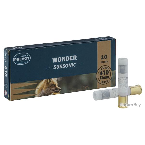 Cartouches Prevot balles Wonder Subsonique - Cal. 410/76