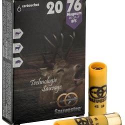 Cartouches Sauvestre grand gibier Magnum - Cal. 20-76 - Cal. 20-76, 22.5 gr