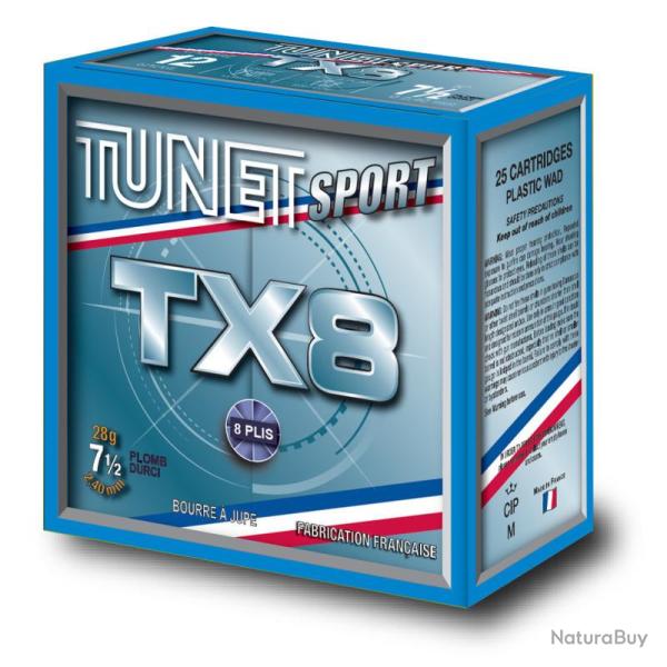 Boite x25 - Cartouche TUNET cal12 TX8 28BJ Pb7.5