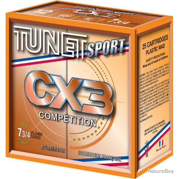 Cartouches ball trap TUNET CX3 Piston Cal.12 PISTON 28g PB7.5