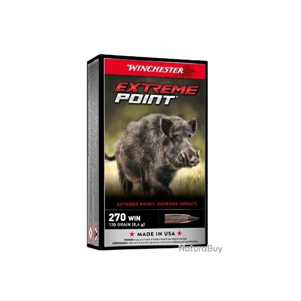 Munitions WINCHESTER cal.270win extr�me point 130gr 8.4g par 20
