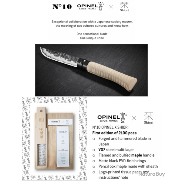 Opinel N10 x Shiori - dition Limite Japonaise (2 100 exemplaires)