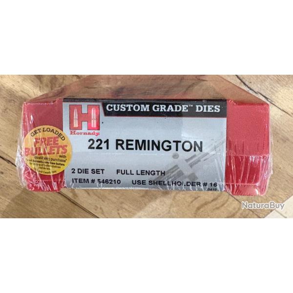 Jeu de 2 outils Hornady 221 REMINGTON ref 546210 neuf custom grade die