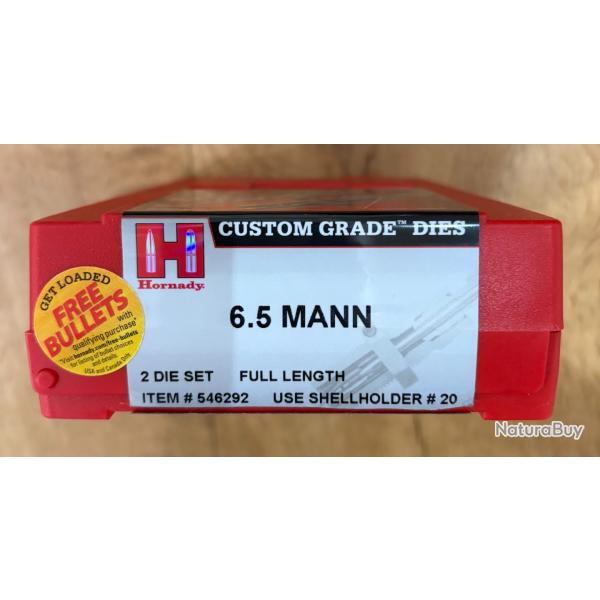 Jeu de 2 outils Hornady 6.5 MANNILCHER  ref 546292 neuf custom grade die