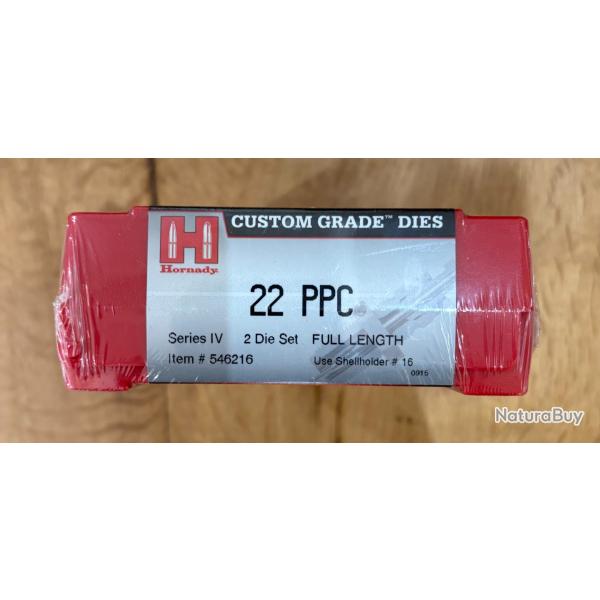 Jeu de 2 outils Hornady 22PPC  ref 546216 neuf custom grade die