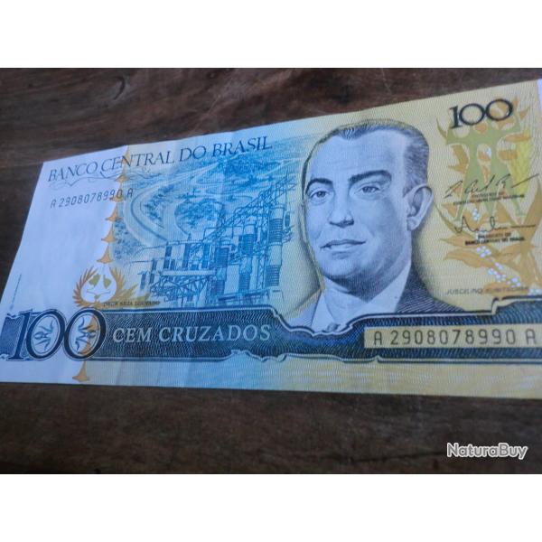 billet banco brasil 100 cruzados  / A 2908078990 A