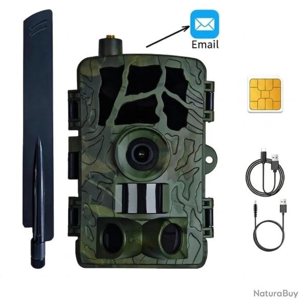 Cam�ra de Chasse 4G LTE 60MP 8K IP66 Vision Nocturne 60 LED Application Android iOS D�tection 0,4 s