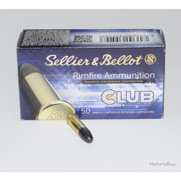 Lot de 500 cartouches Sellier bellot Club 22LR, 40 grains